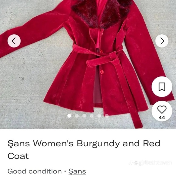 ISO of this Vintage Red/Burgundy Suede Penny Lane Coat - Picture 5 of 5